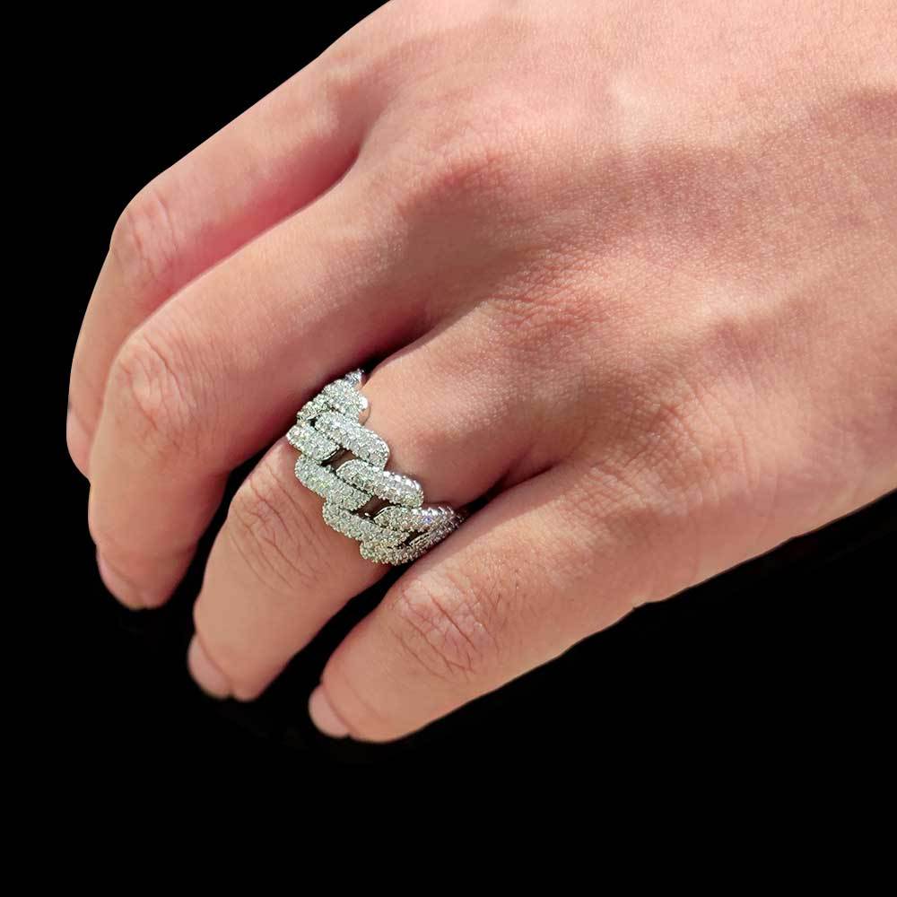 Iced Out 11mm Cuba Link Ring - DATNEWDRIP