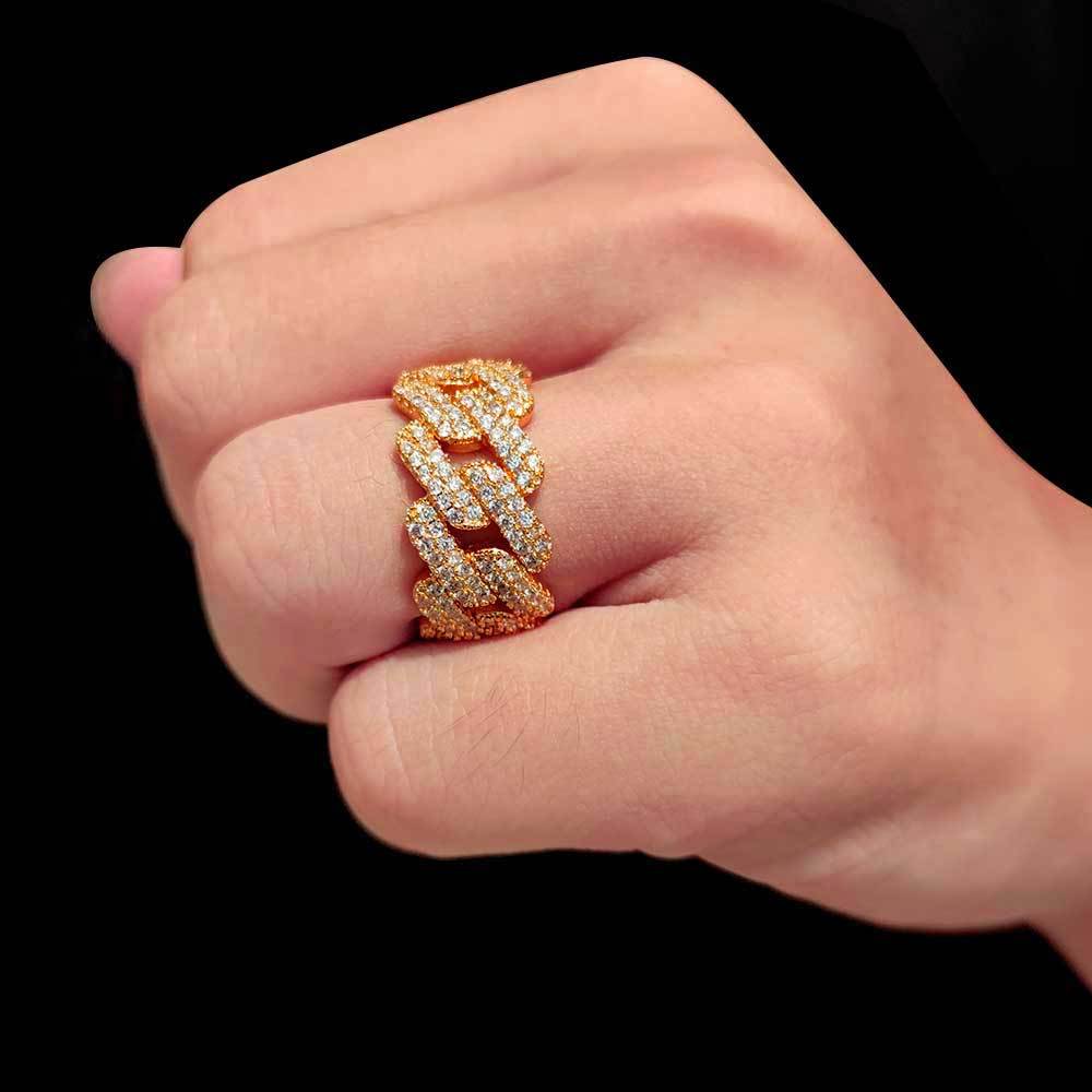 Iced Out 11mm Cuba Link Ring - DATNEWDRIP