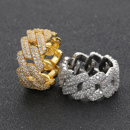 Iced Out 11mm Cuba Link Ring - DATNEWDRIP