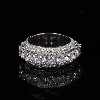 Iced Out Five Row Ring - DATNEWDRIP