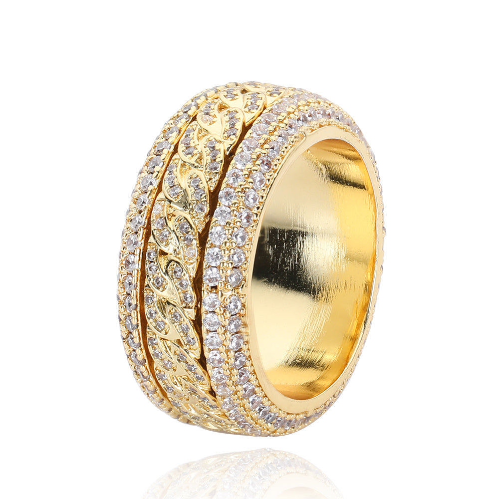 Iced Out Rotatable Cuban Link Ring - DATNEWDRIP