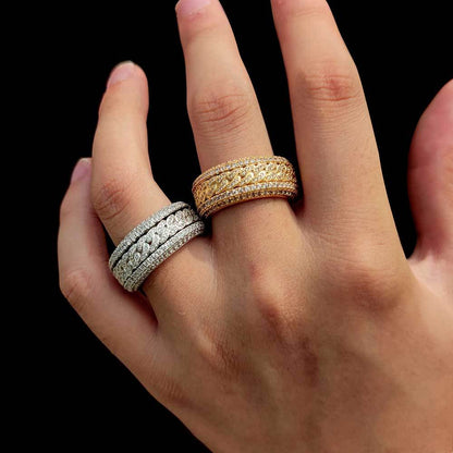 Iced Out Rotatable Cuban Link Ring - DATNEWDRIP