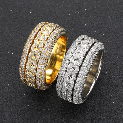 Iced Out Rotatable Cuban Link Ring - DATNEWDRIP