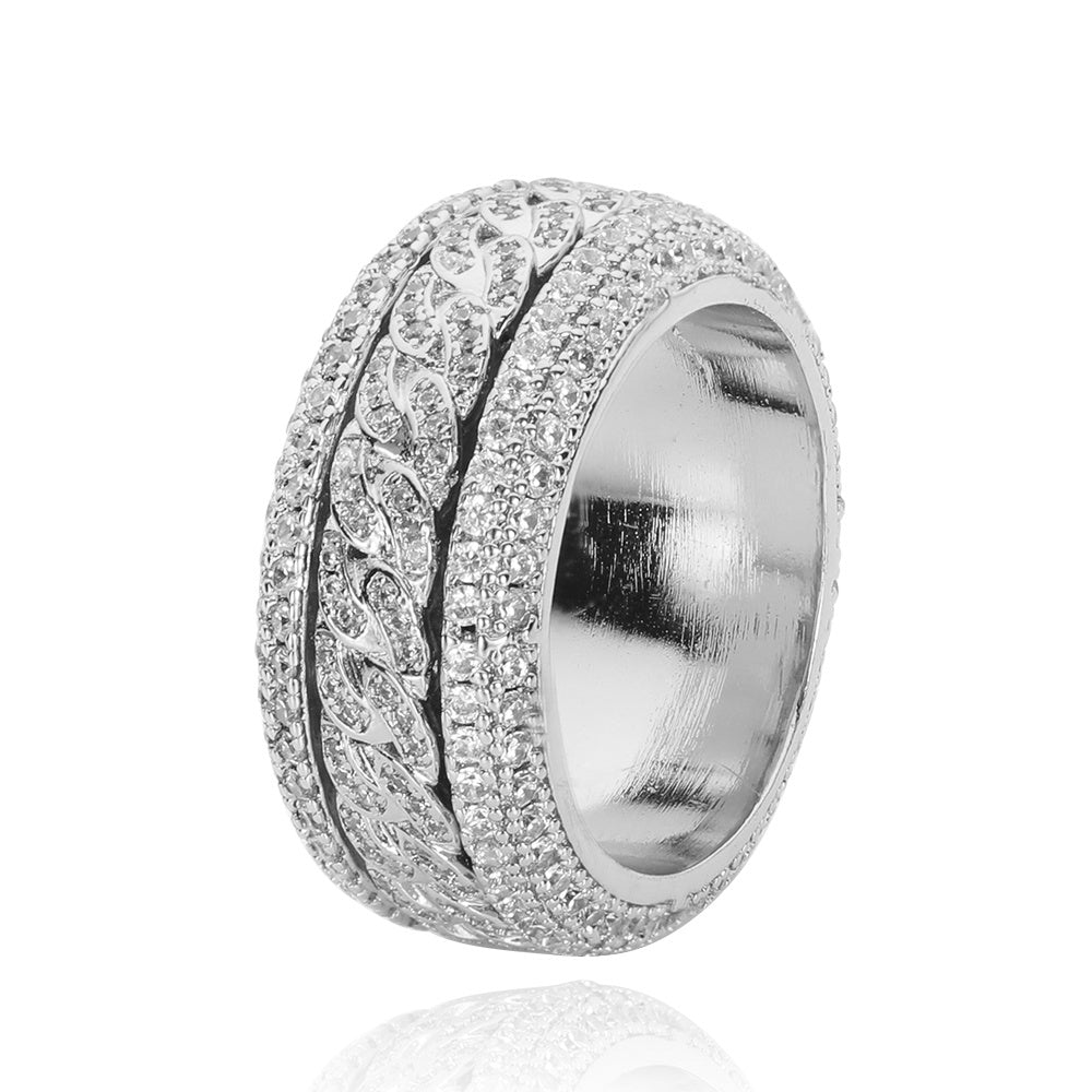 Iced Out Rotatable Cuban Link Ring - DATNEWDRIP
