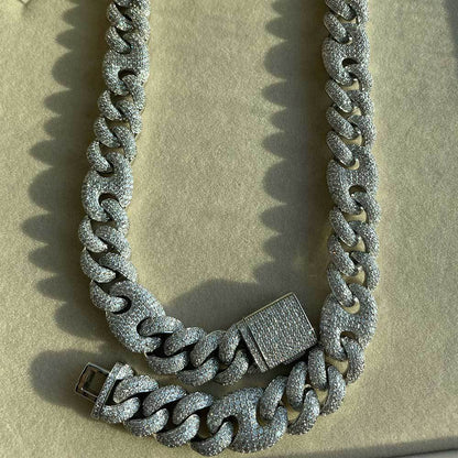 Iced Out 15mm Three To One Pig Nose Bubble Chain Necklace 2