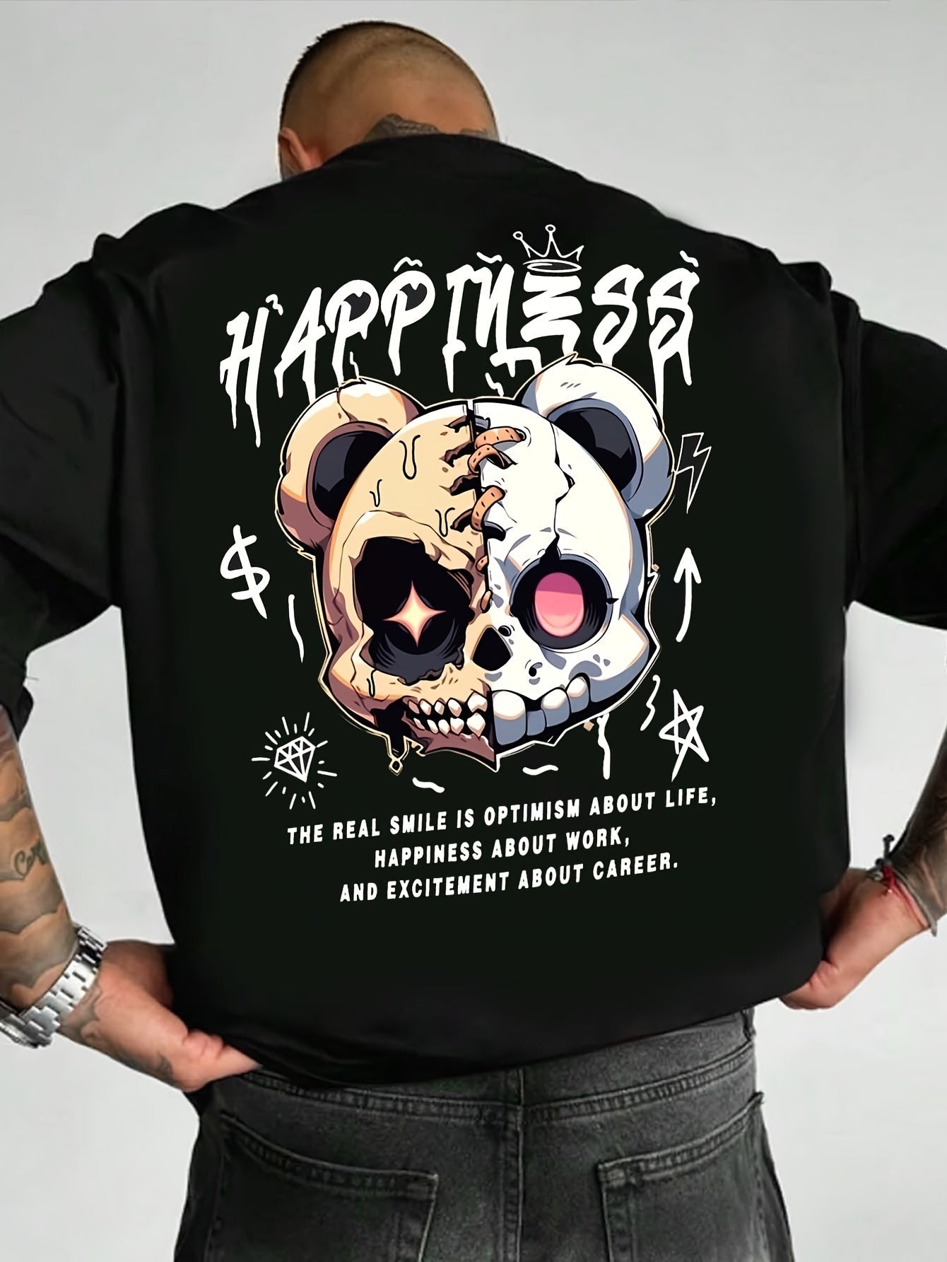 Happiness Patched Bear T-Shirt - Mens - DATNEWDRIP