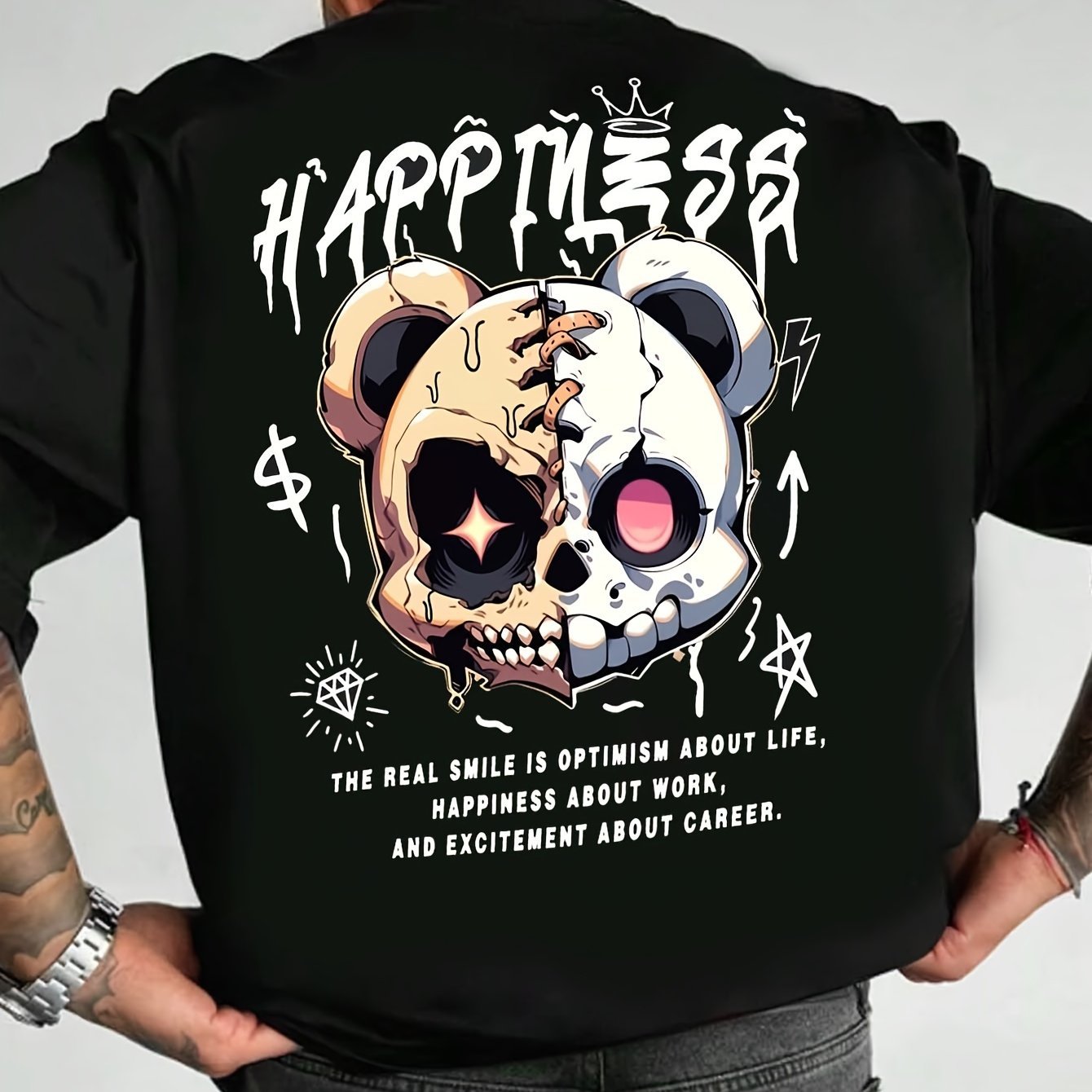 Happiness Patched Bear T-Shirt - Mens - DATNEWDRIP