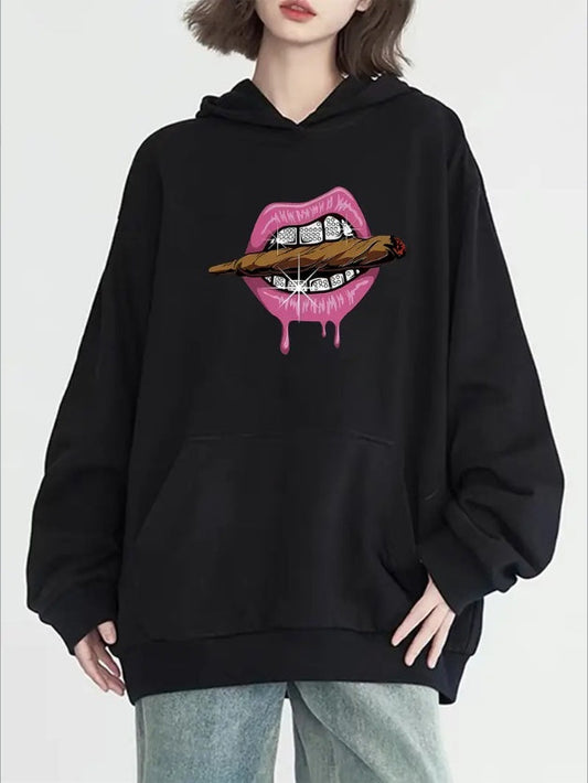 Juicy Lips Grill And Blunt Hoodie - Womens - DATNEWDRIP