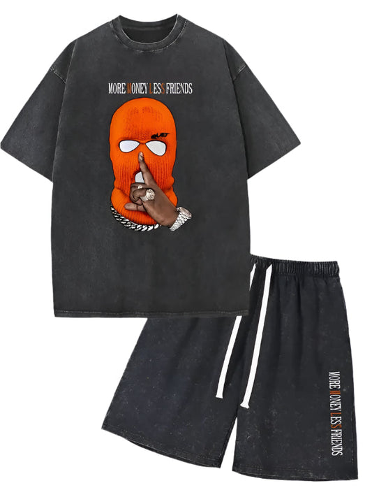 More Money Less Friends T-Shirt + Shorts Set - Mens - DATNEWDRIP