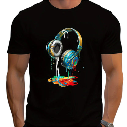 Paint Splatter Headphones T-Shirt - Mens - DATNEWDRIP