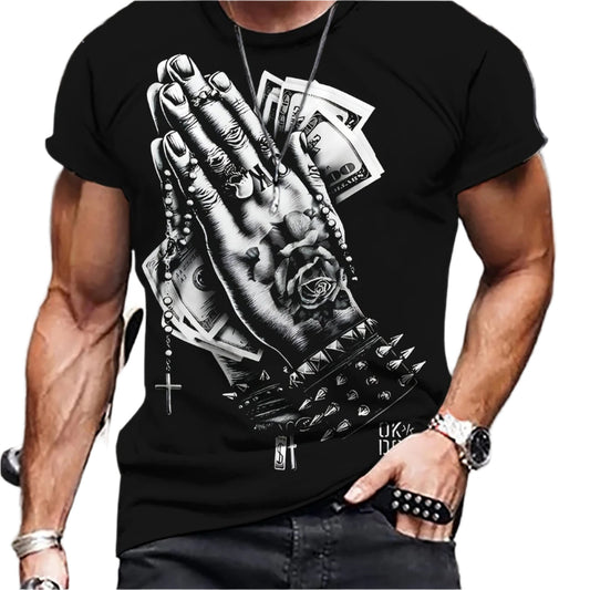 Praying Money Hands T-Shirt - mens - DATNEWDRIP