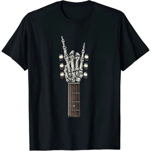Rock N Roll Bones Guiter T-Shirt - Mens - DATNEWDRIP