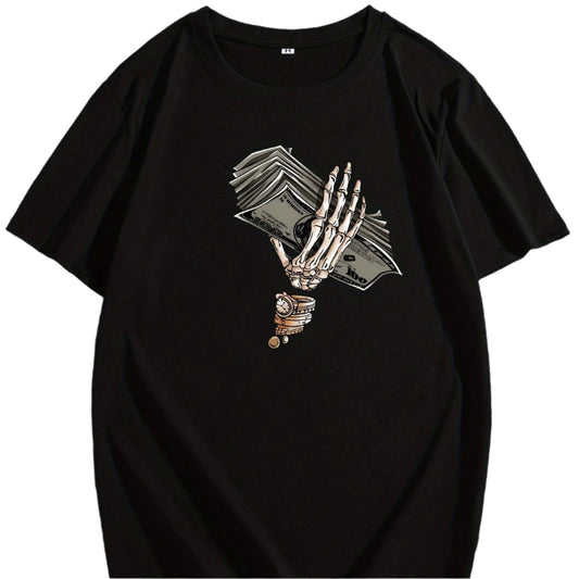 Skeleton Cash Grab T-Shirt - Mens - DATNEWDRIP