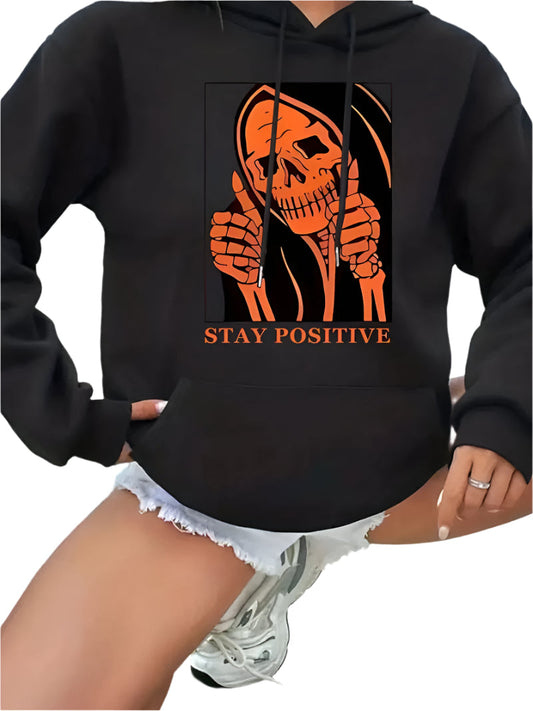 Stay Positive Reaper Hoodie - Womens - DATNEWDRIP