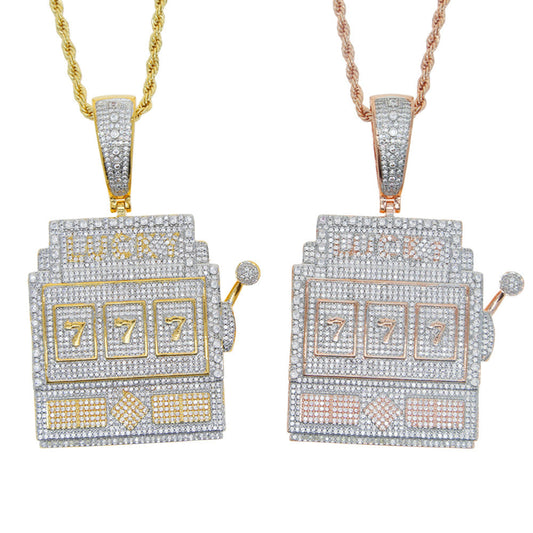 Iced Out Frosty Lucky 777 Pendant - DATNEWDRIP