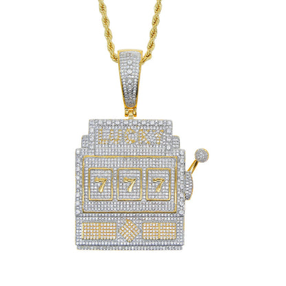 Iced Out Frosty Lucky 777 Pendant - DATNEWDRIP
