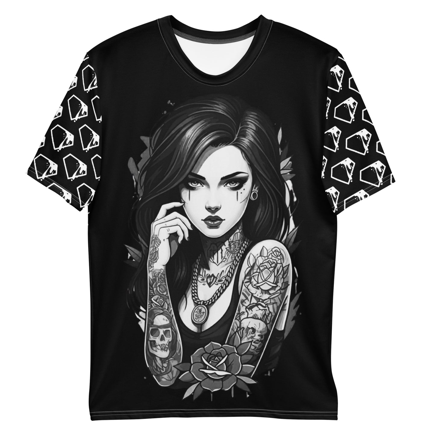 DatNewDrip Pin Up Girl Graphic T-Shirt featuring a striking tattooed woman design
