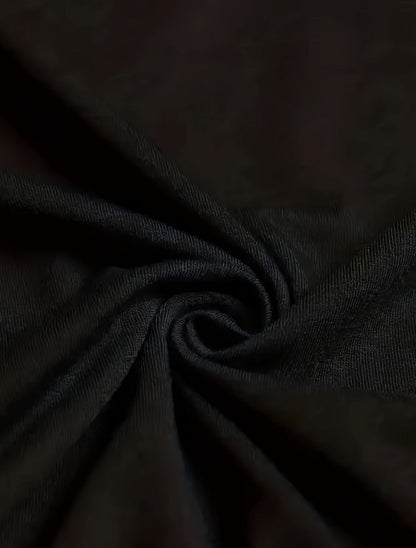 Close-up of soft fabric texture of DatNewDrip praying hands t-shirt mens in black color