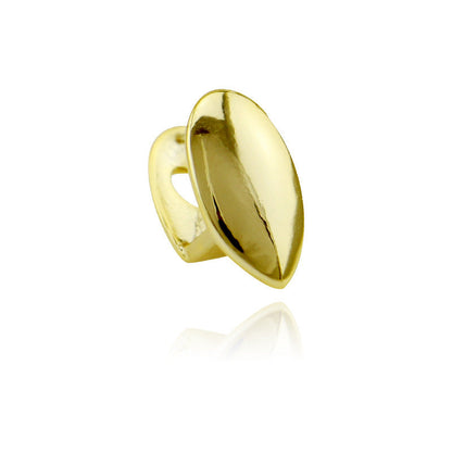 DatNewDrip gold polished single canine fang grillz for teeth shiny reflective dental cap accessory